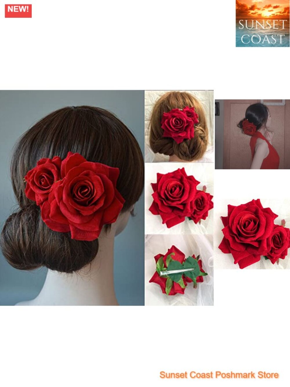 Bohemian Flower Hair Comb Bride Wedding Hair Accessory for Thick Hair
